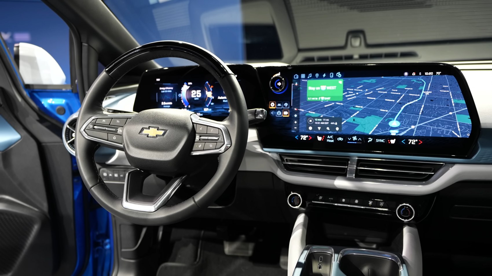 Digital dashboard and wide touchscreen infotainment display
