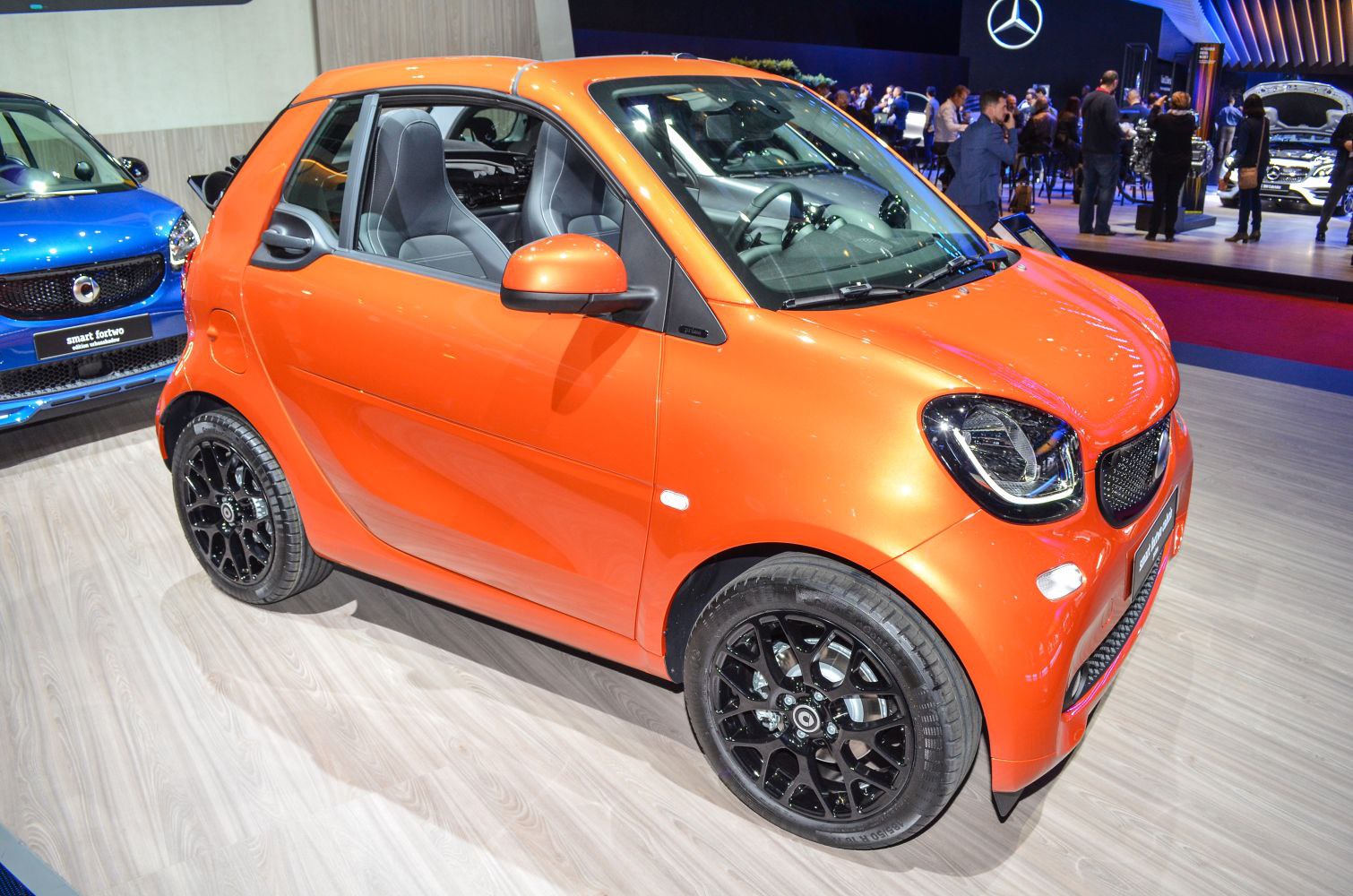 Compact convertible with black alloy wheels