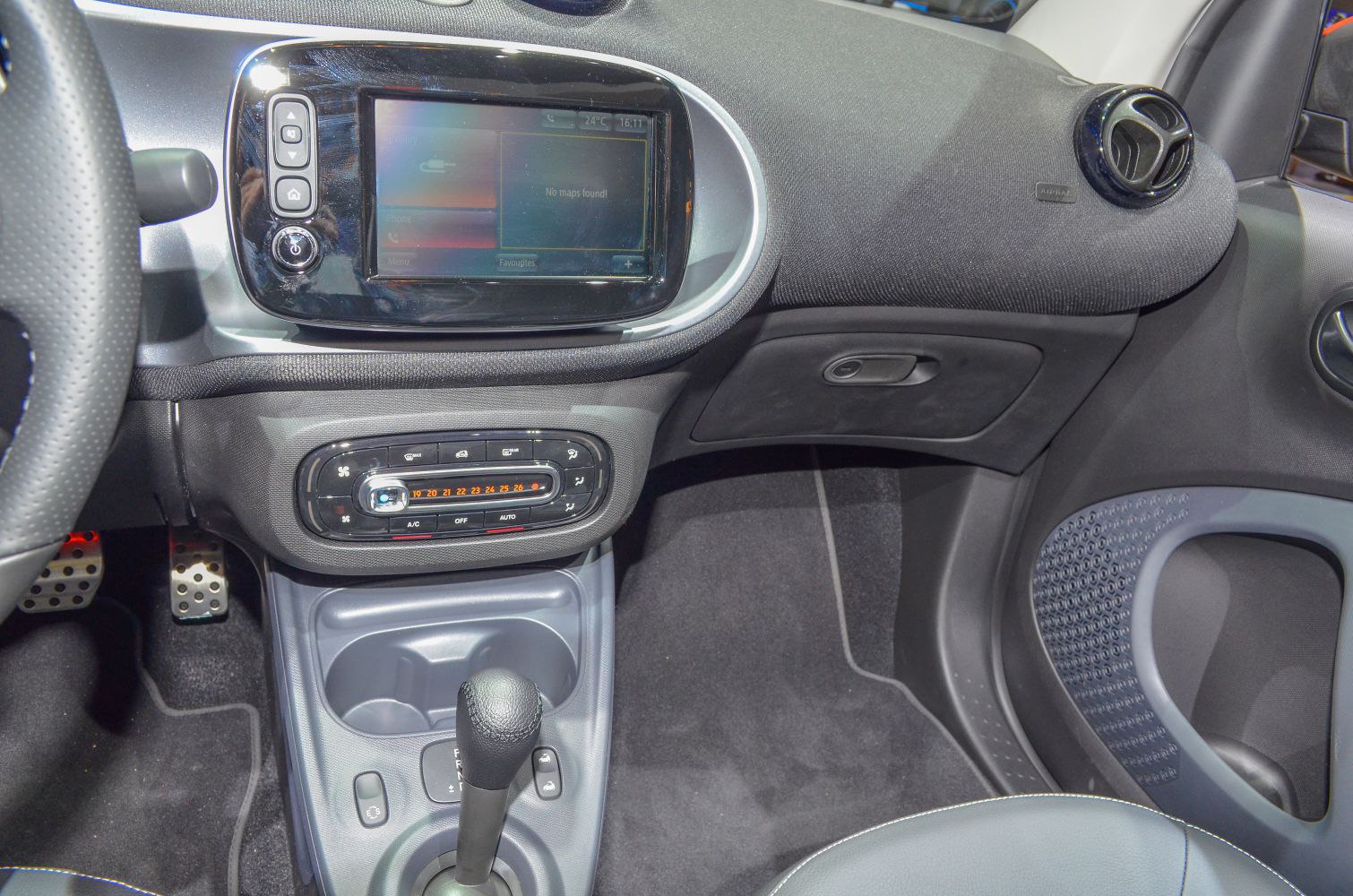Dashboard with infotainment system and center console climate controls