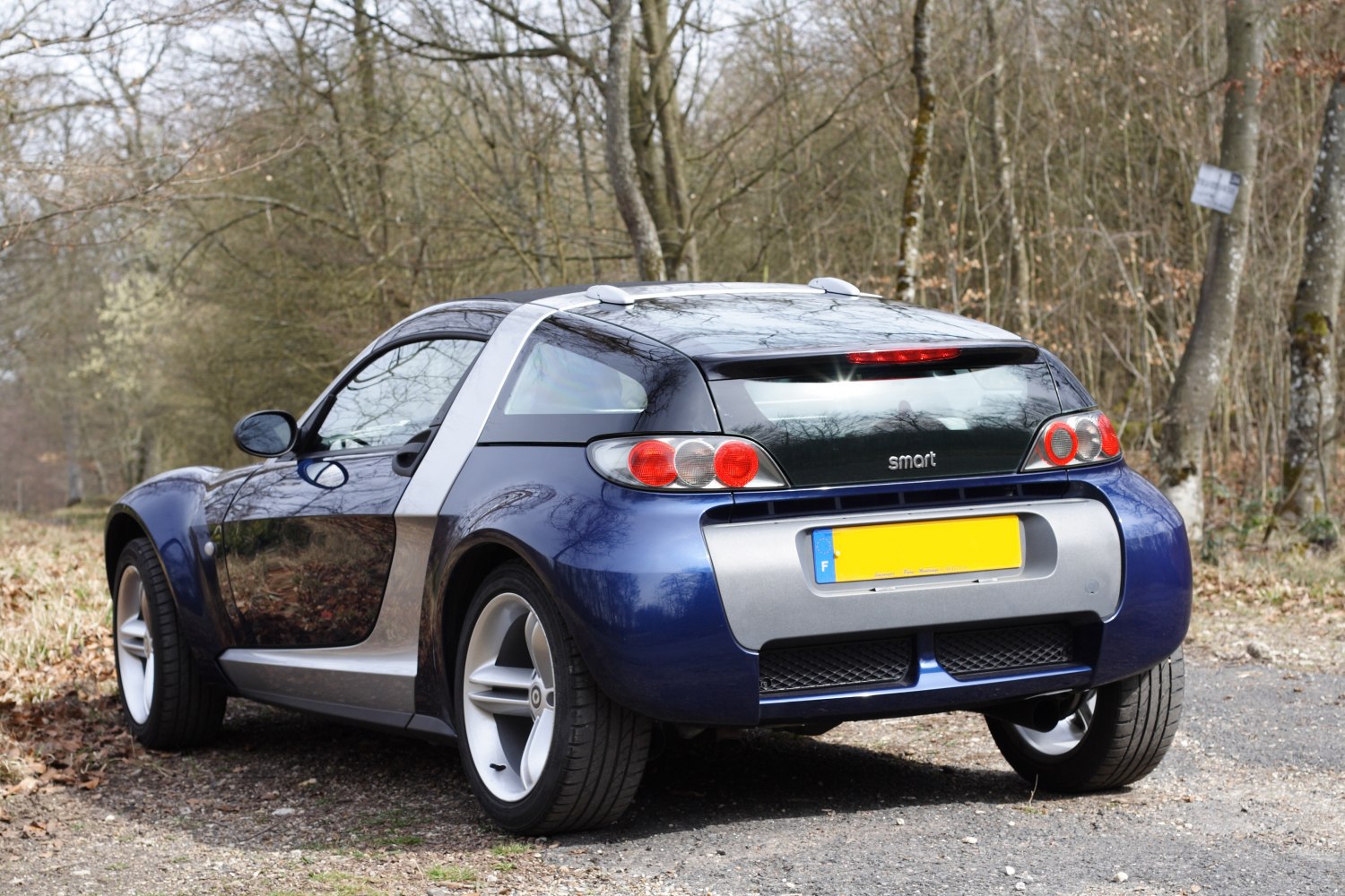 Compact sports coupe rear and side profile with distinctive taillights and alloy wheels