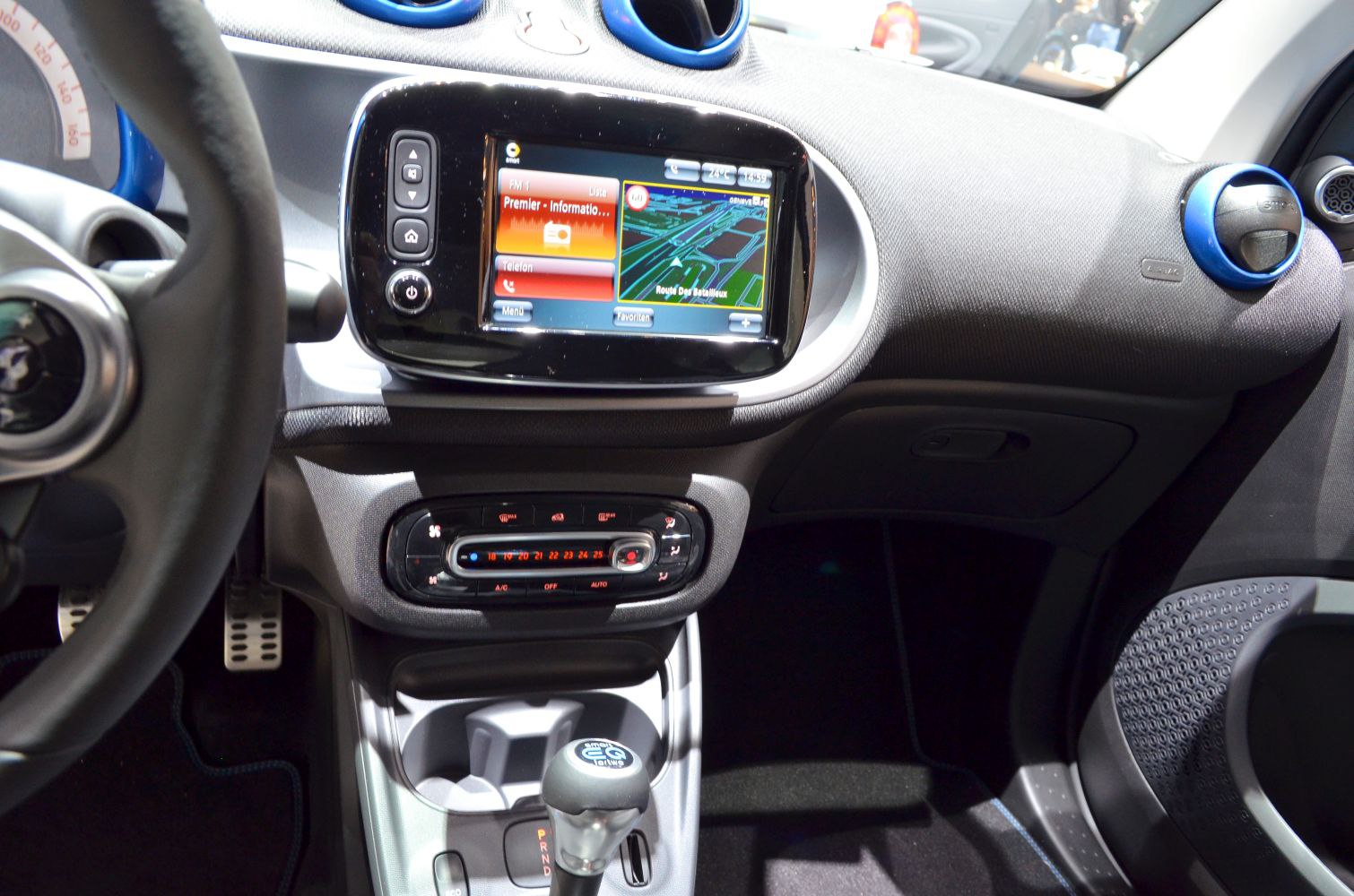 Dashboard with infotainment screen and climate control panel