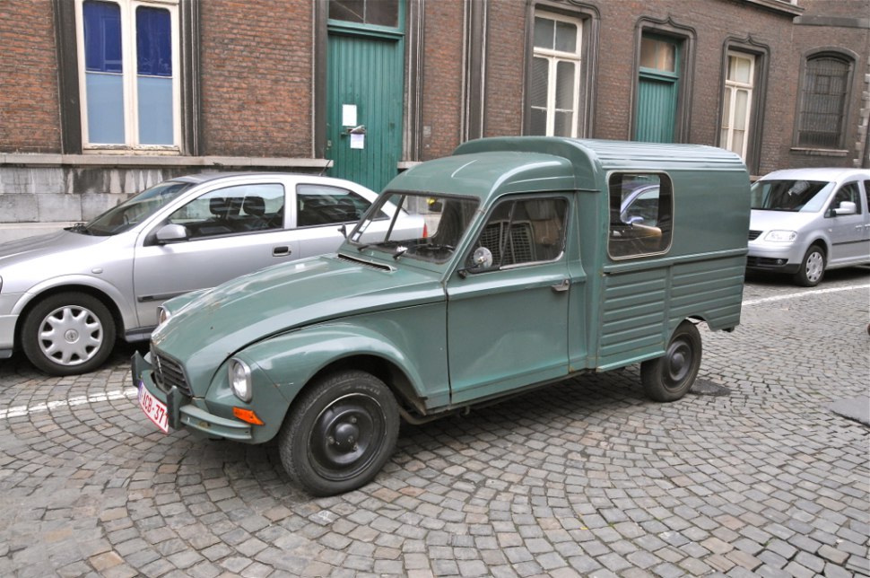 Vintage utility van with rounded cabin and cargo compartment