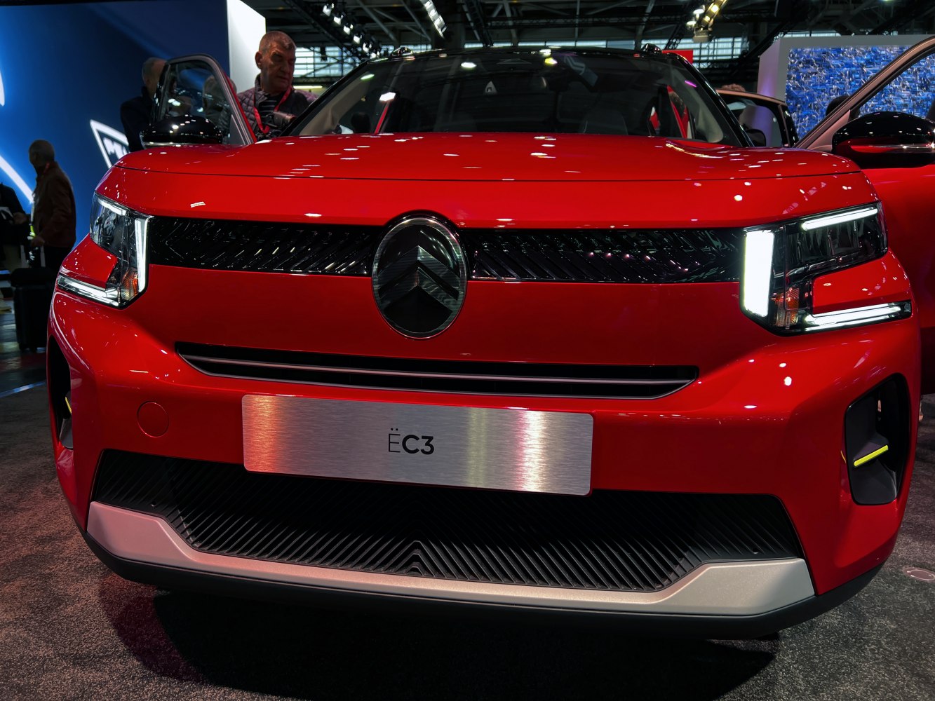 Front grille and LED headlights of a car