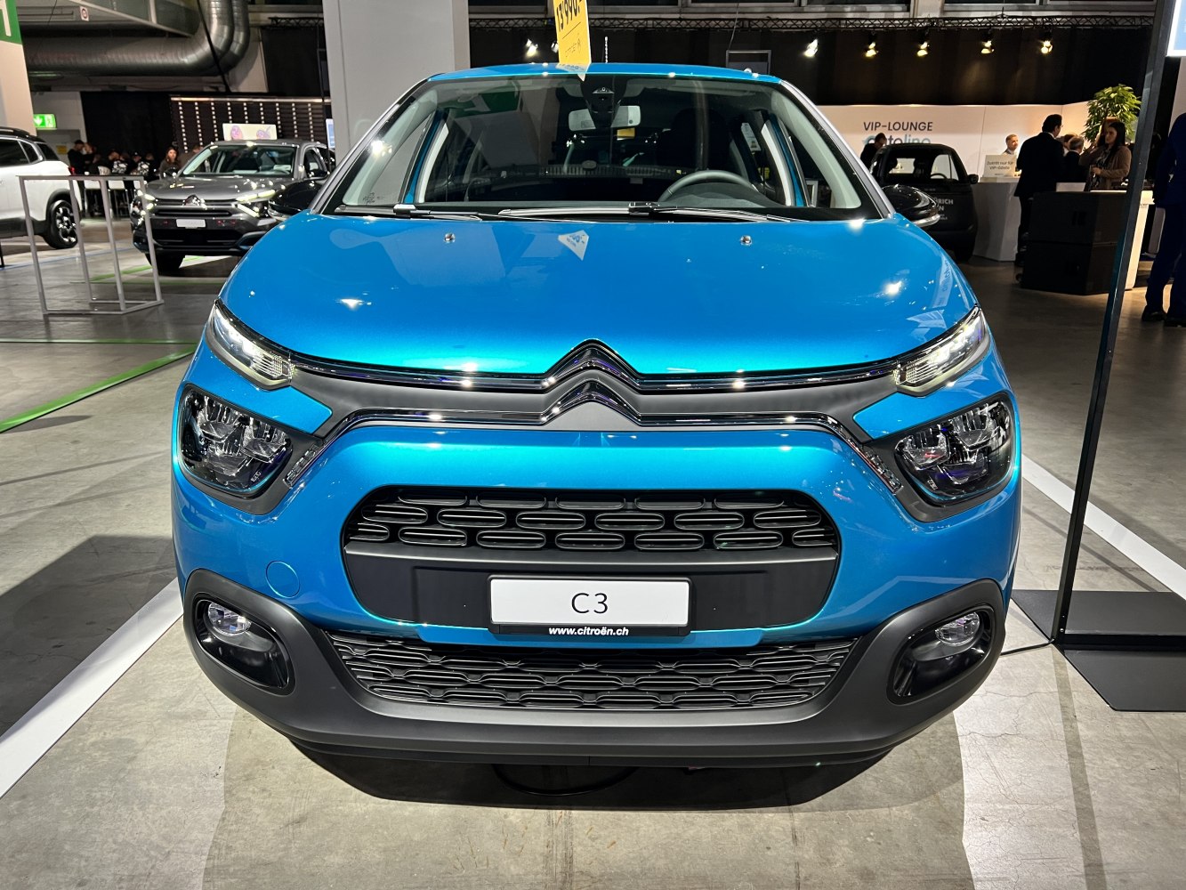 Front view showing grille and headlights of a modern hatchback