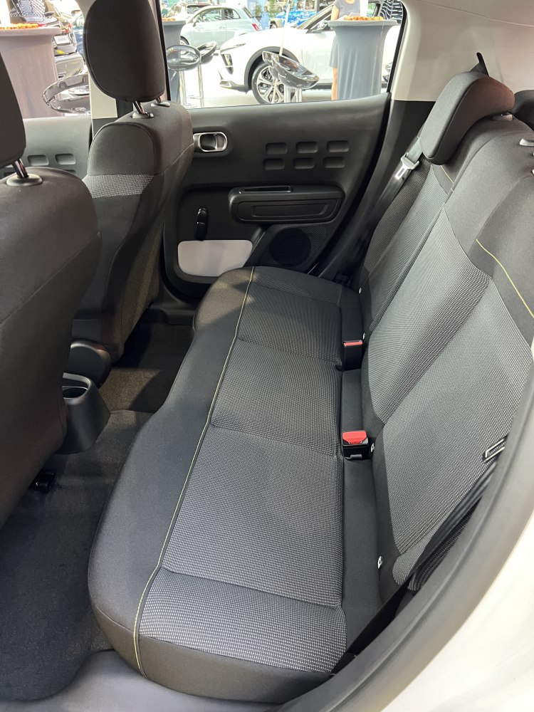 Rear fabric seats and door panel interior