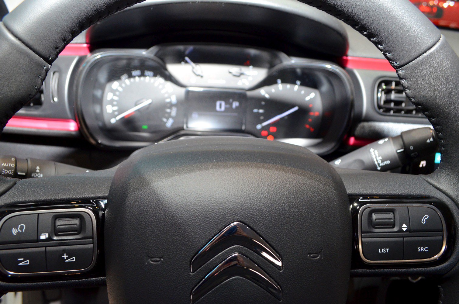 Dashboard and multifunction steering wheel controls