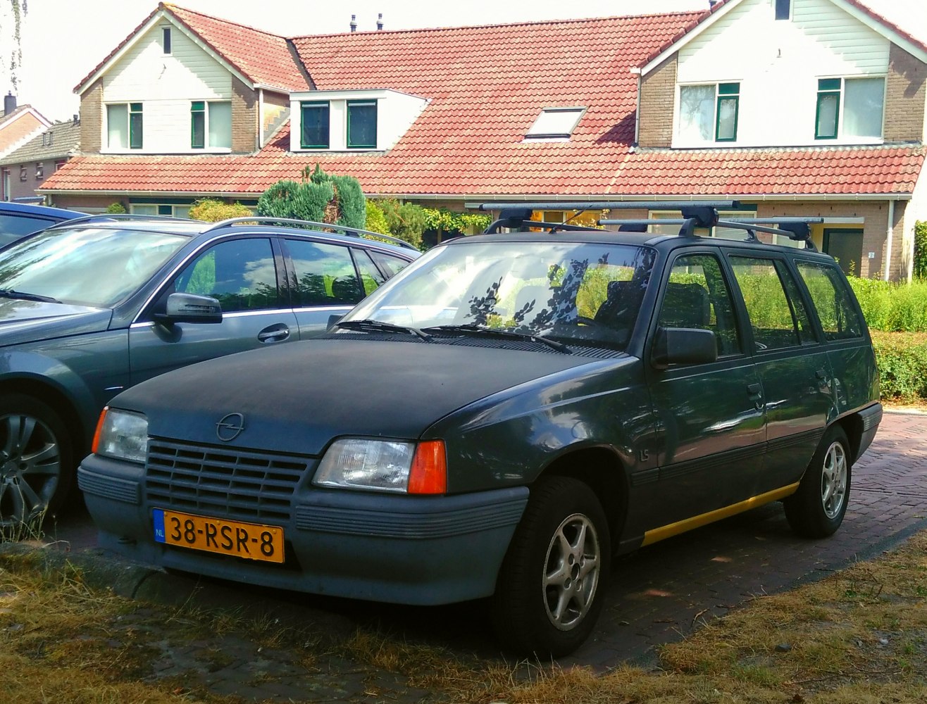 Dark-colored station wagon with roof rails and prominent front grille
