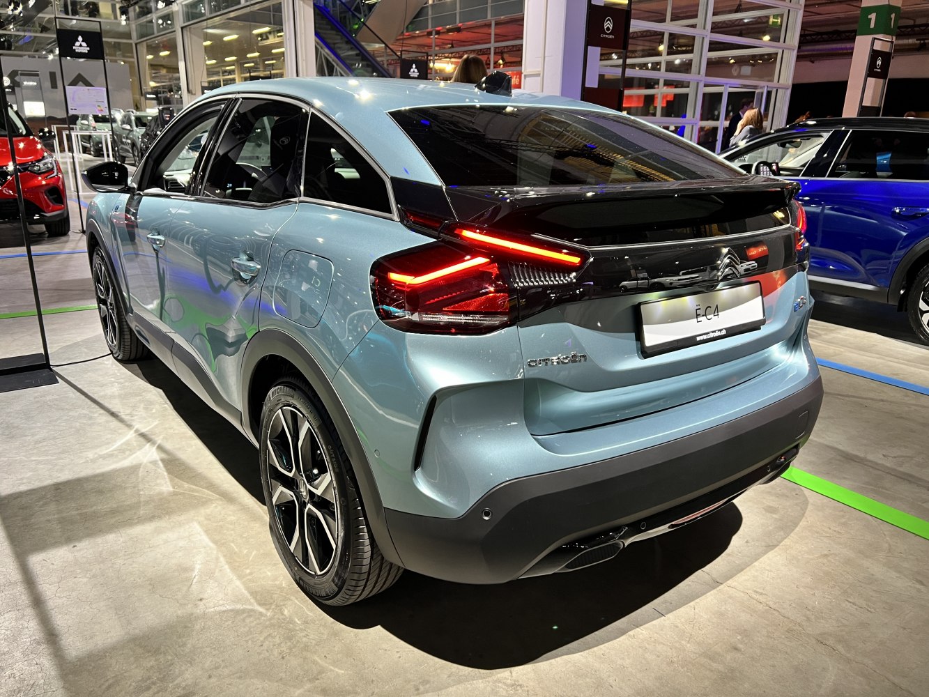 Sharp rear LED taillights and modern SUV coupe rear design