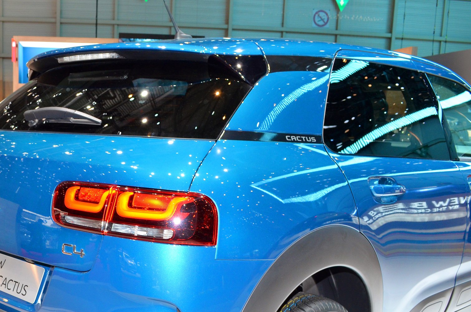 Distinctive rear taillights and rear window design with 'Cactus' badge