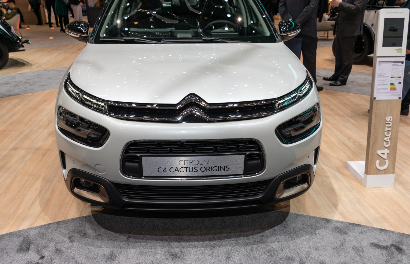 Front grille, distinctive headlights, and bumper design