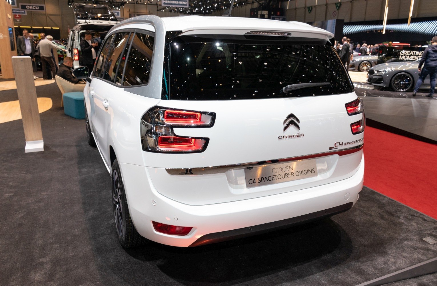 Rear design with unique dual-segment LED tail lights and large tinted rear window