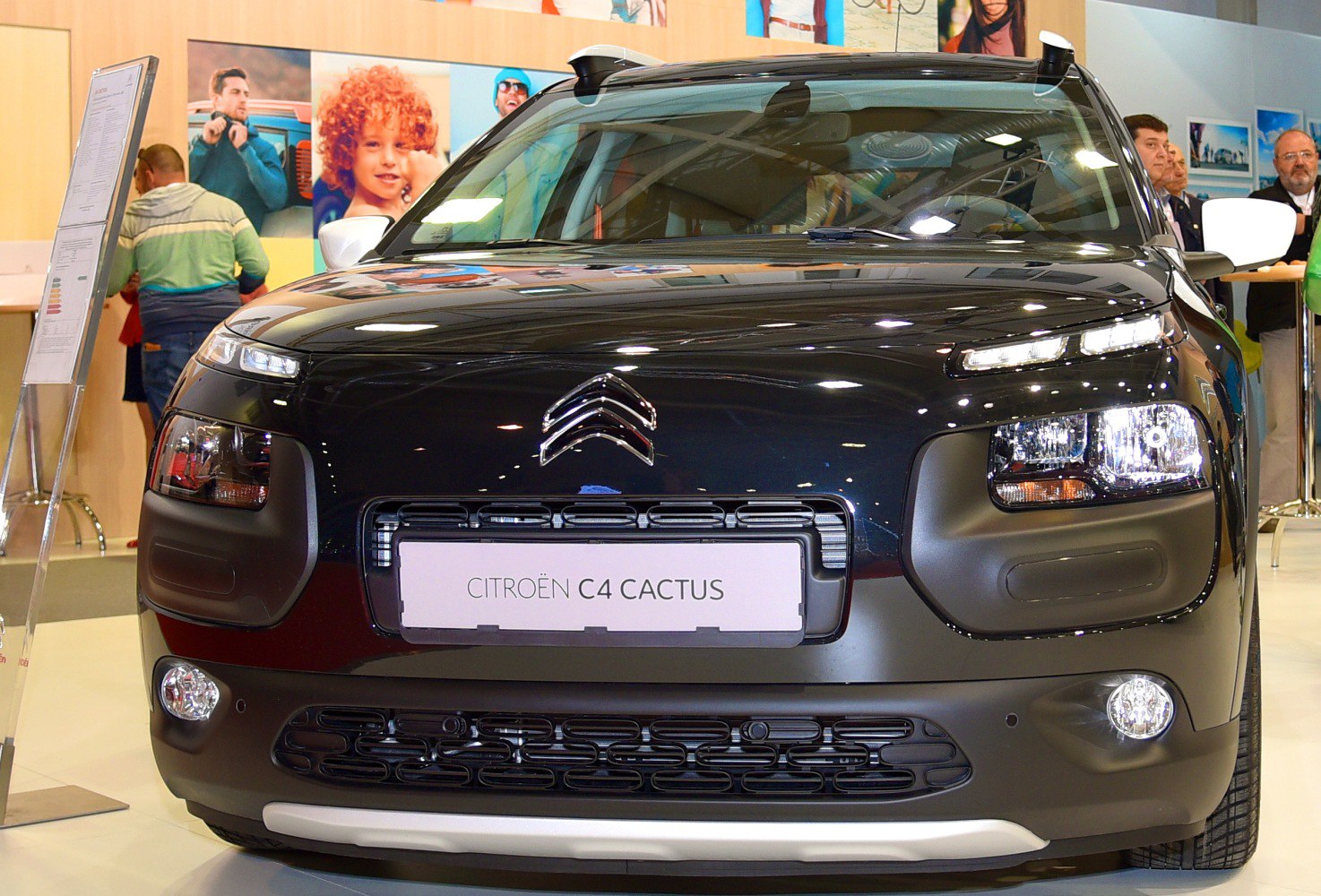 Front view with LED daytime running lights and bold bumper design