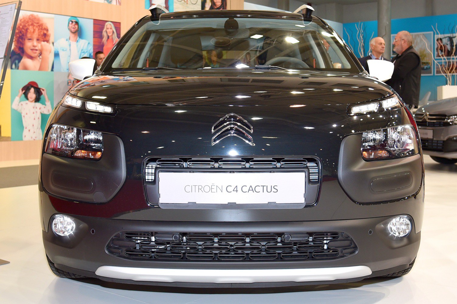 Front view with split headlights and airbumps on bumper