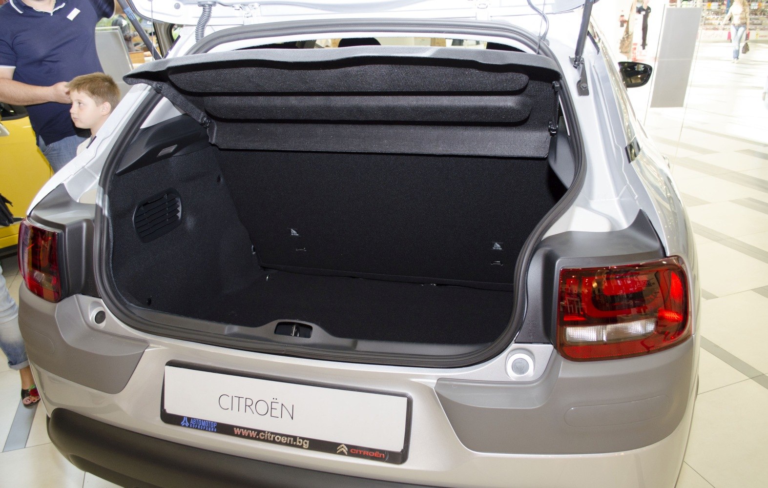 Open trunk with spacious rear cargo area