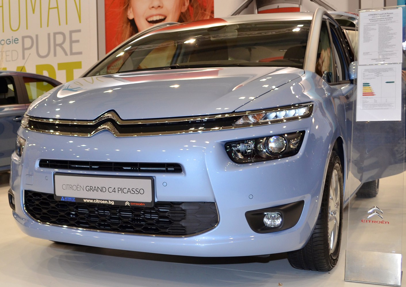 Front grille with split multi-level headlights