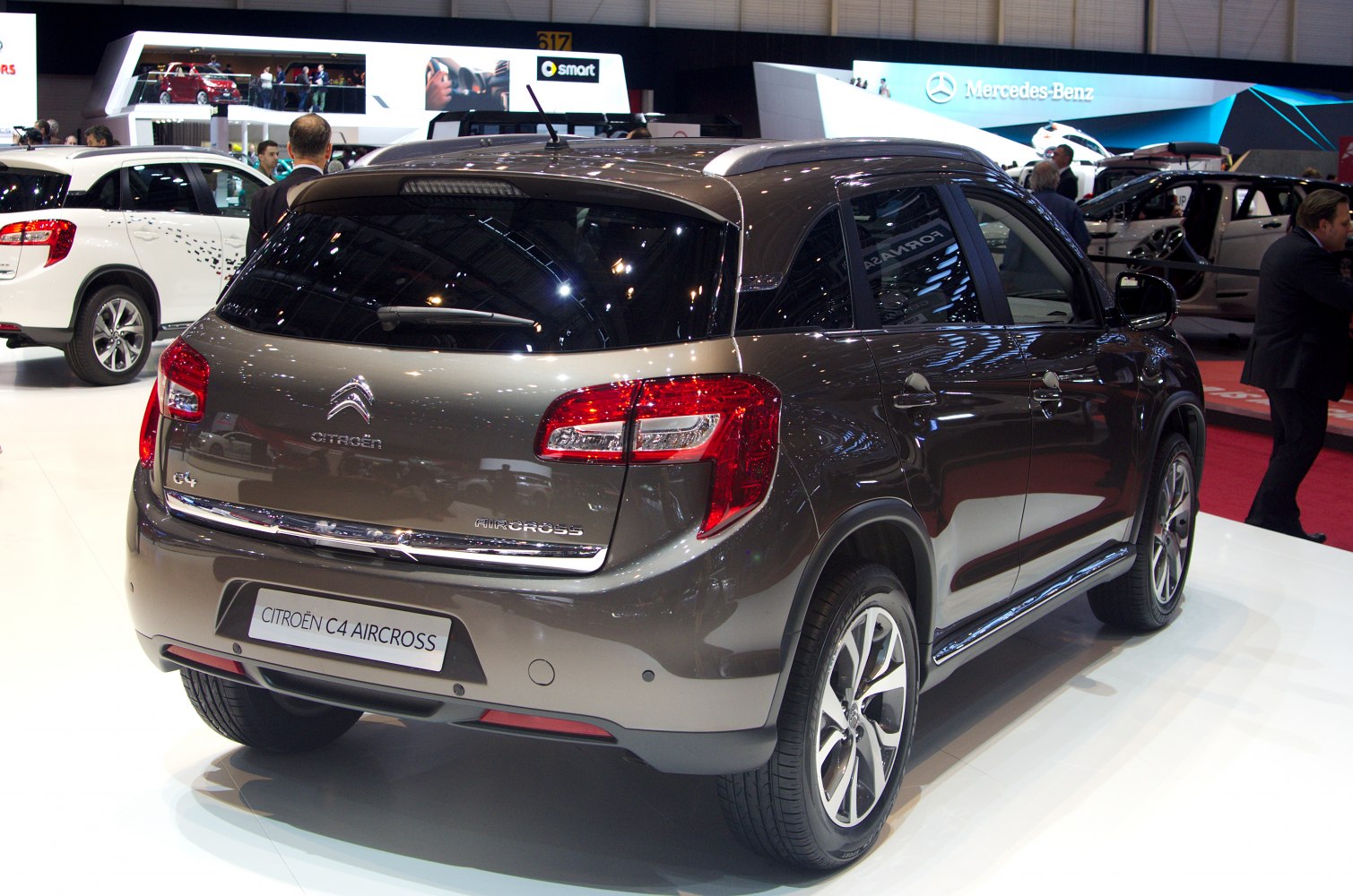 Rear and side profile of compact SUV with distinctive taillights and alloy wheels