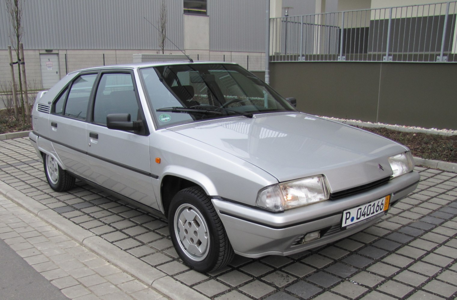Angular hatchback with alloy wheels and multi-light front headlights
