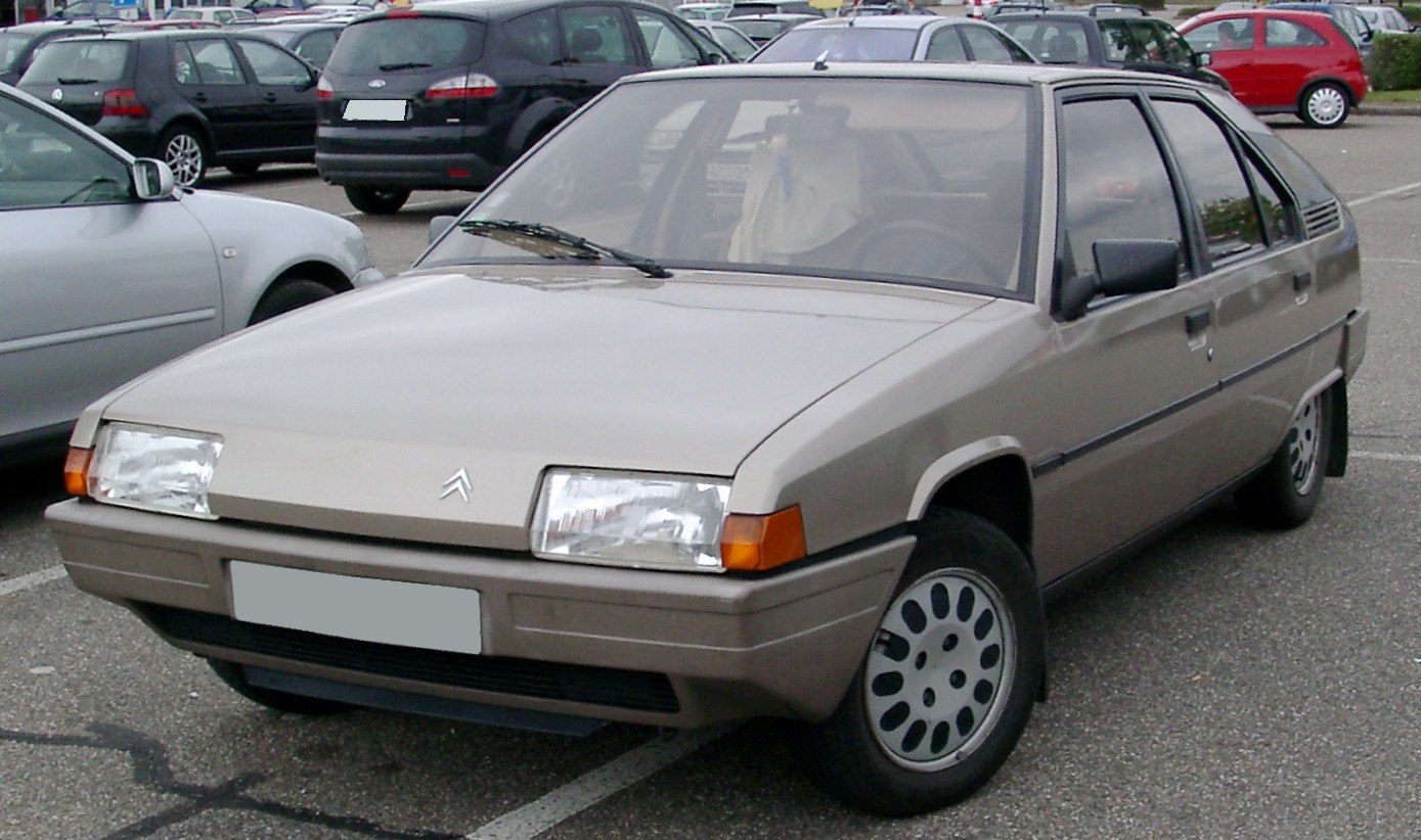 Front end of 1983 hatchback with angular design and unique headlights