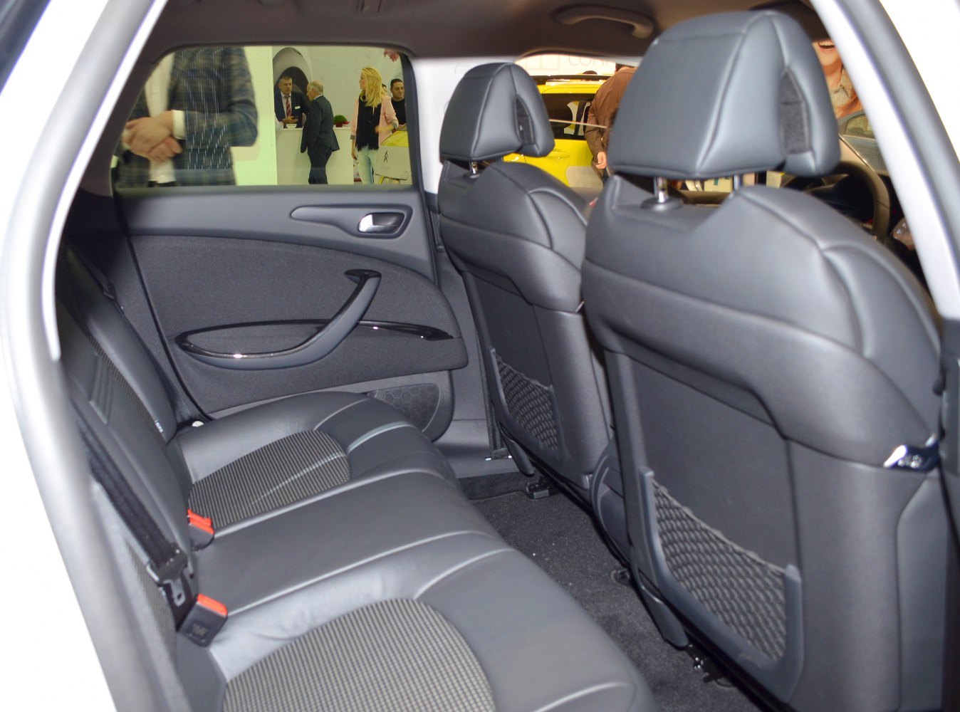 Spacious rear seat interior with premium upholstery and headrests