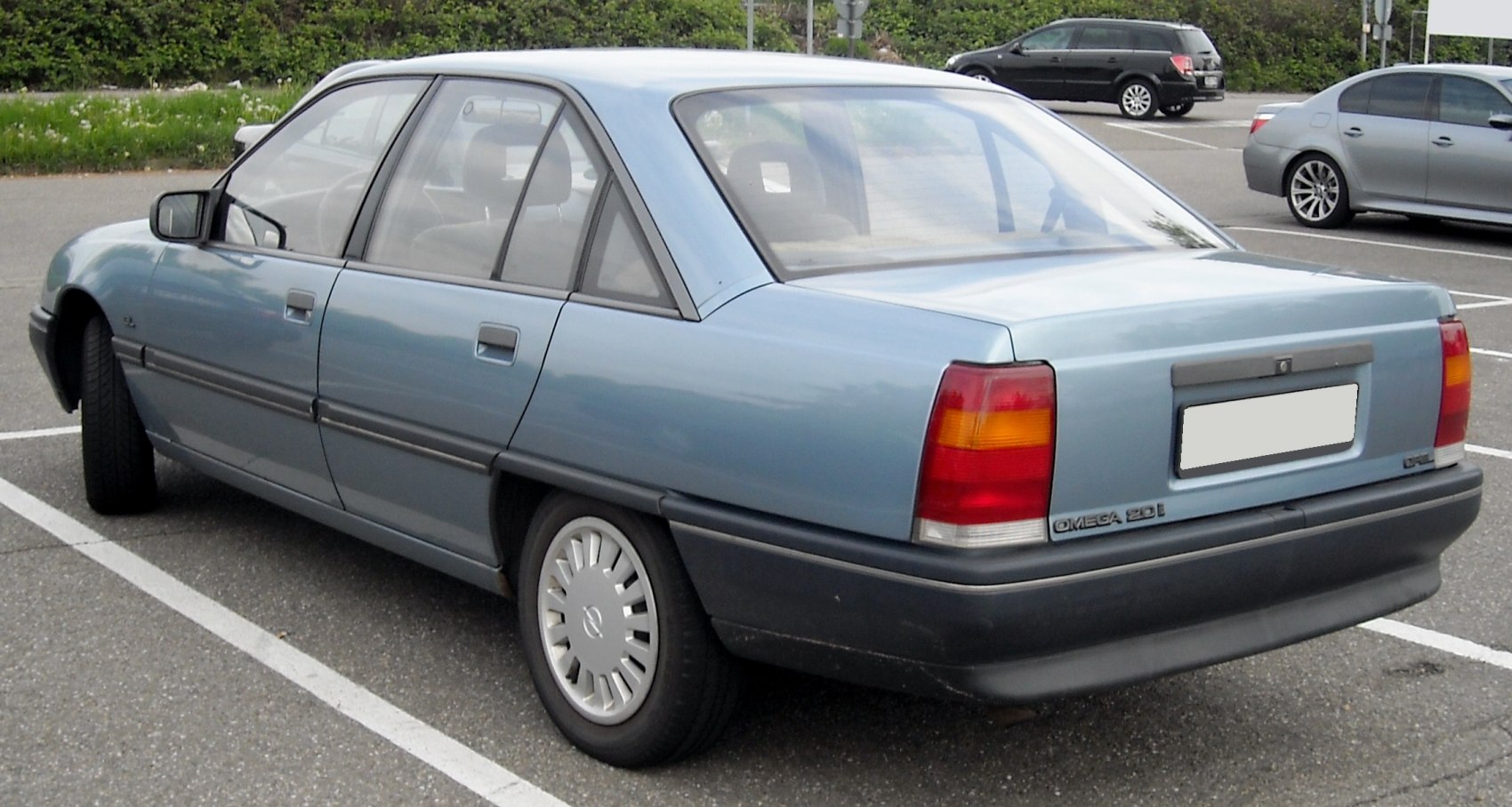 Boxy rear design with angular tail lights and 4 doors