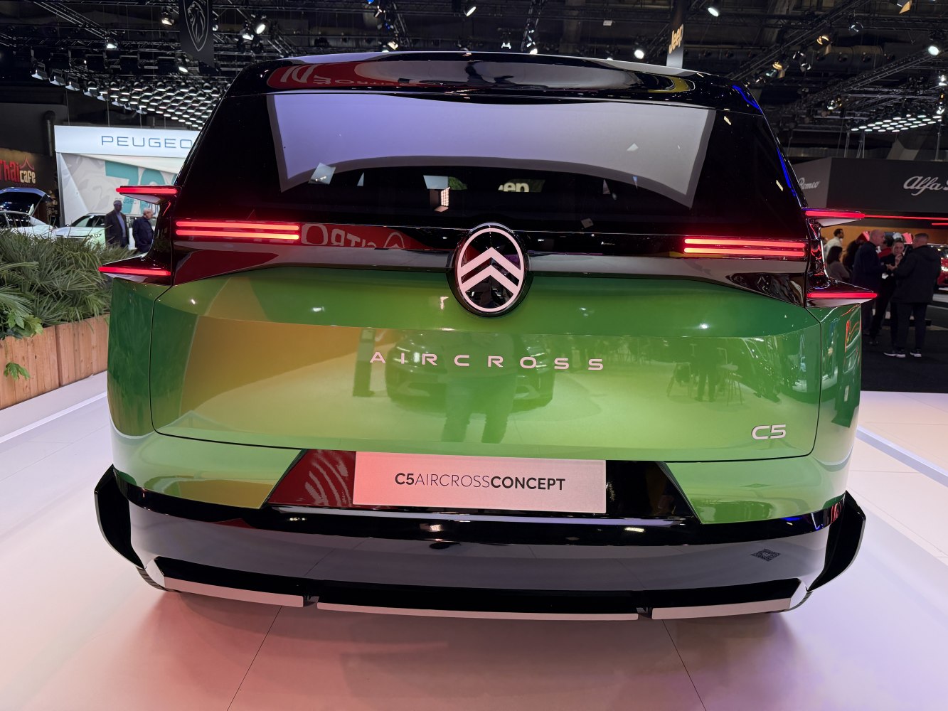 Full-width LED taillights and streamlined rear design in green finish