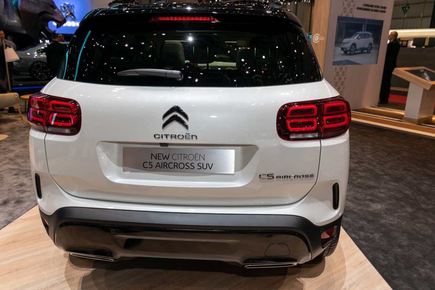 Distinctive rear taillights and sleek rear design of an SUV