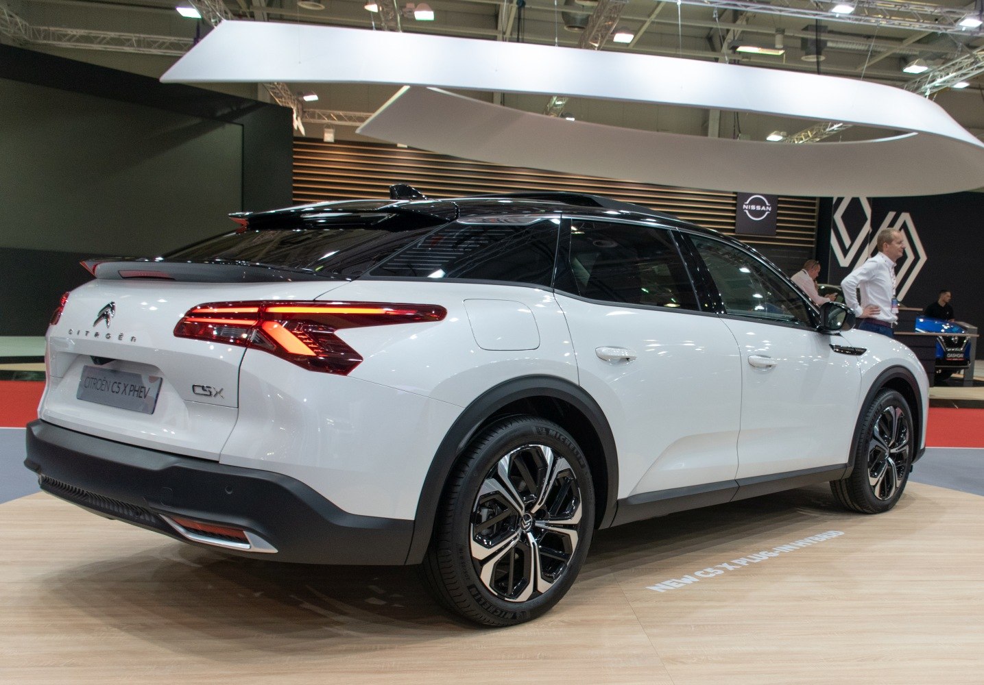 White SUV with LED taillights and dual-tone alloy wheels