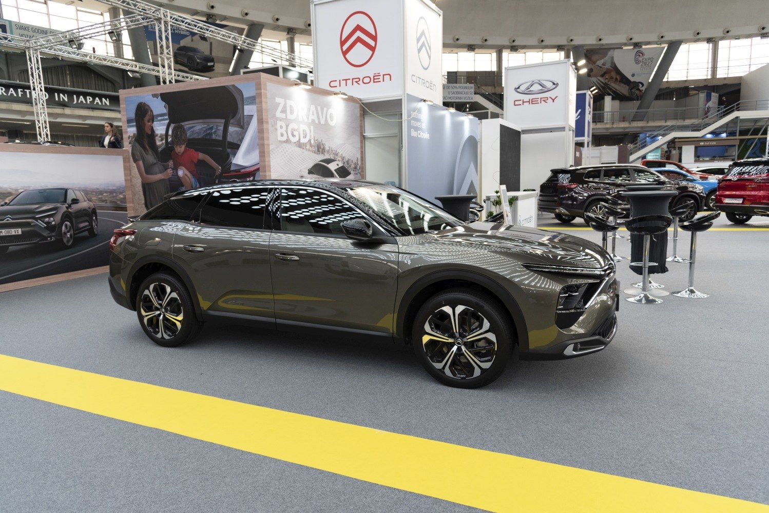 Sleek modern crossover with aerodynamic shape and alloy wheels