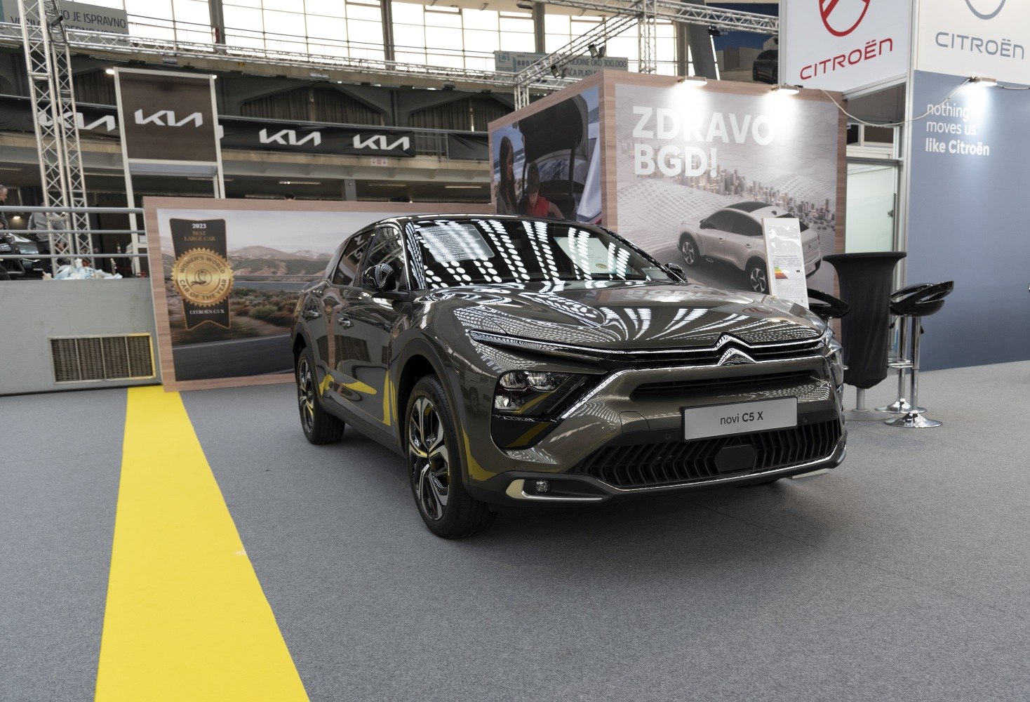 Modern SUV front view with LED headlights and distinctive grille