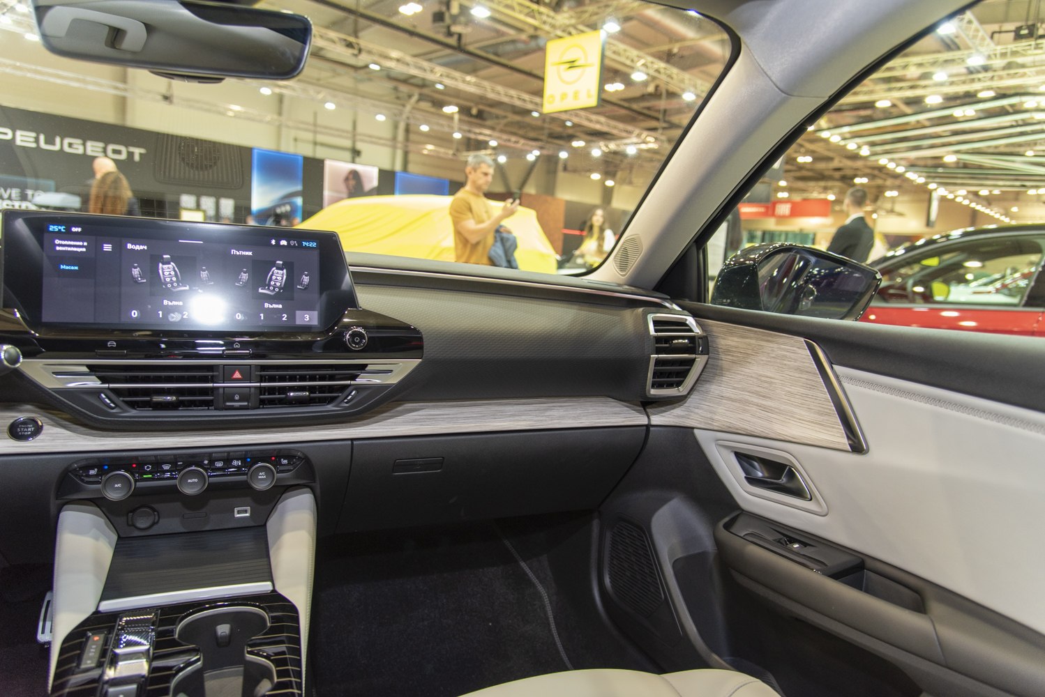 Modern dashboard with infotainment display and climate controls