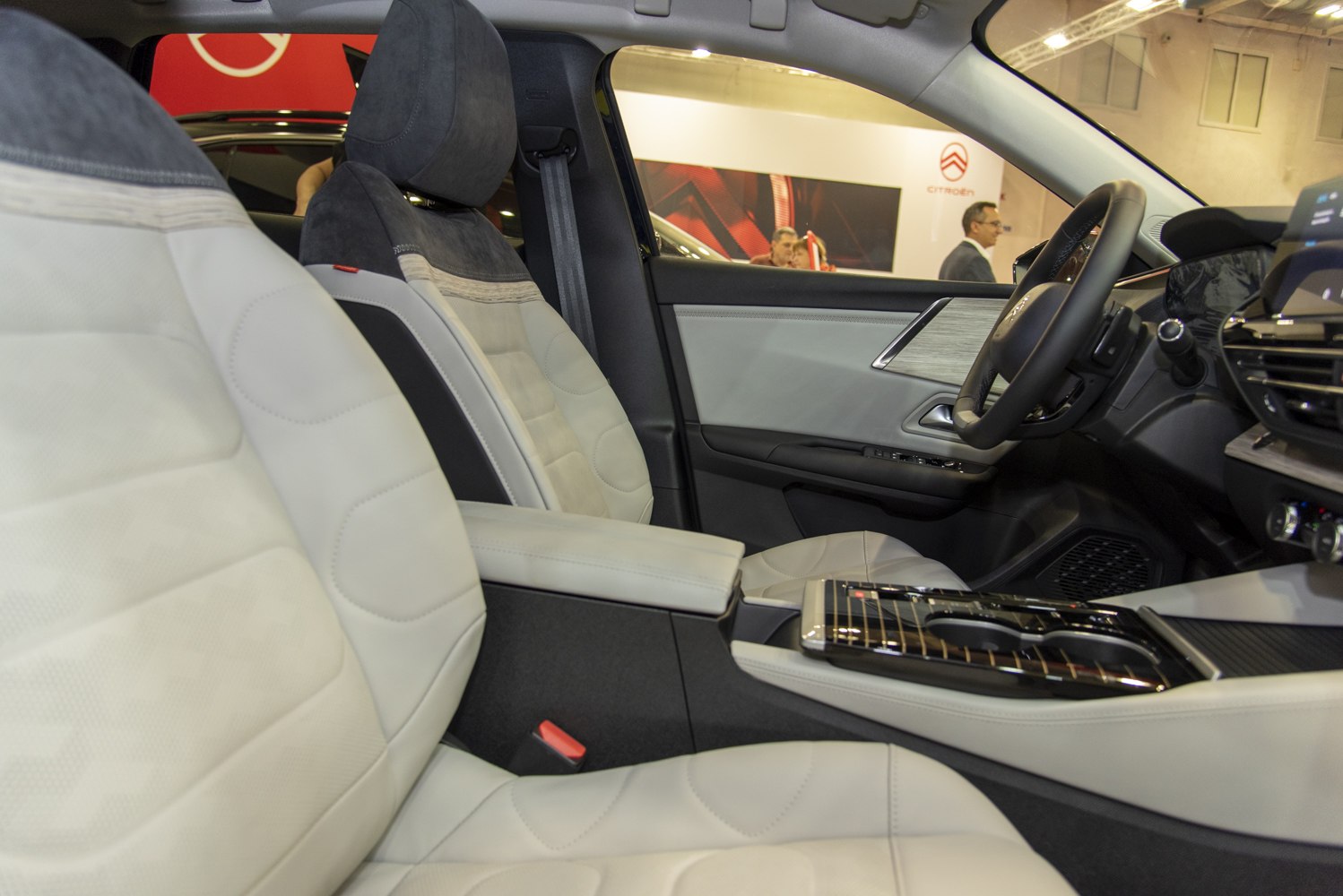 Plush front seats and modern dashboard with center console