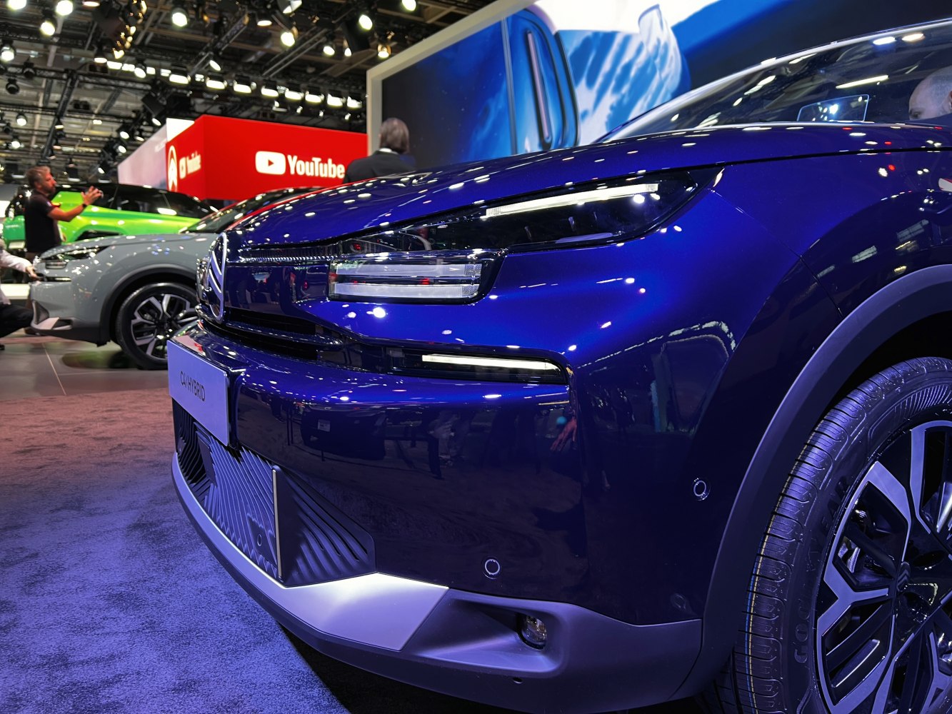 Front fascia and LED headlights close-up