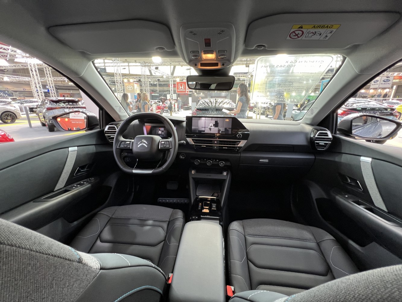 Modern dashboard with digital display and comfortable seats