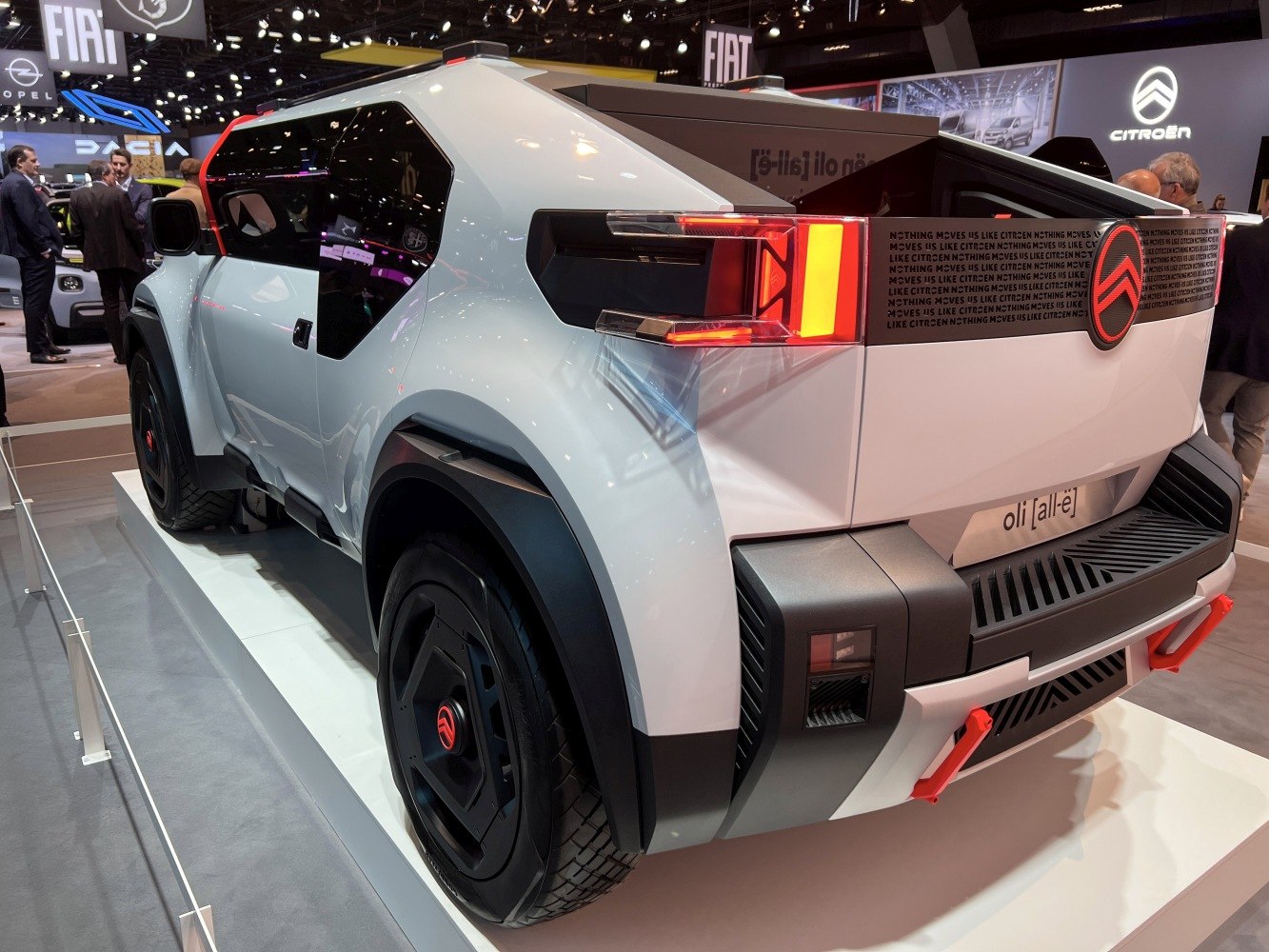 Futuristic rear design with bold angular taillights and robust SUV styling.