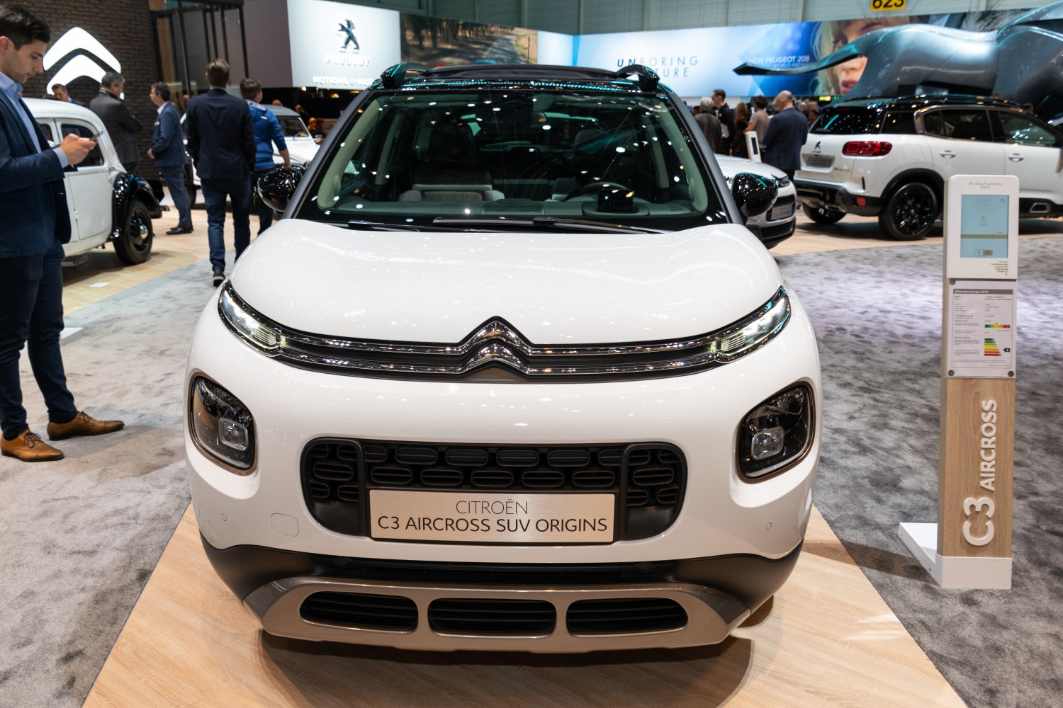 Front grille with split headlights on compact SUV