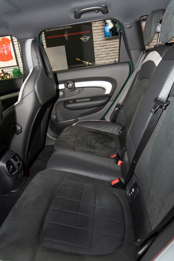 Rear interior seats and door panel with premium upholstery and modern design