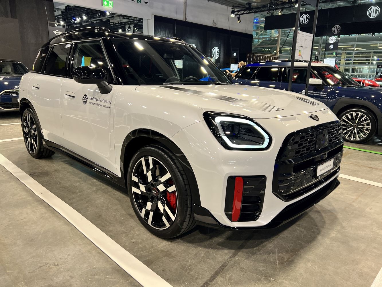 Front side view with LED headlights and sporty alloy wheels