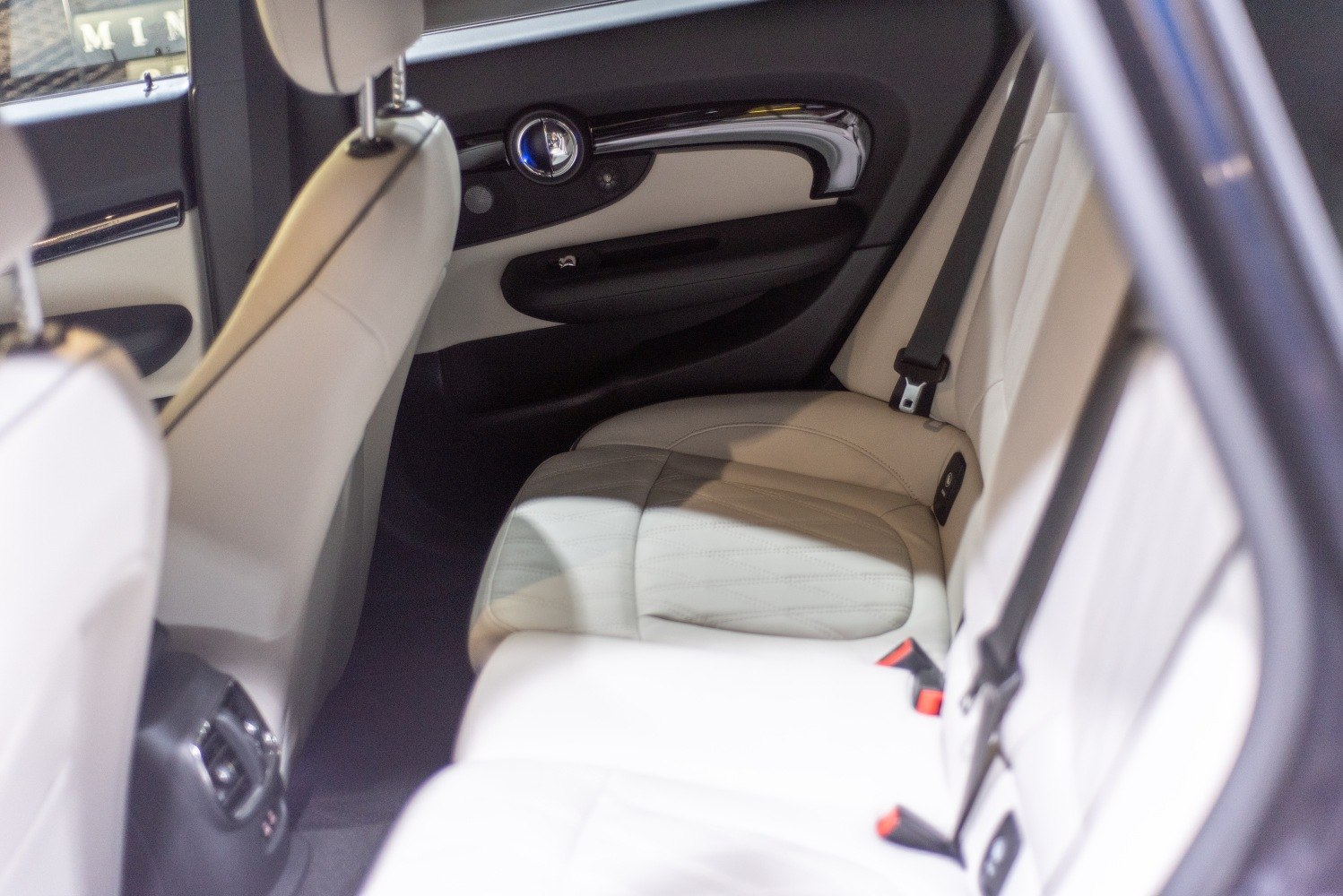 Rear seating with premium upholstery and detailed door panel