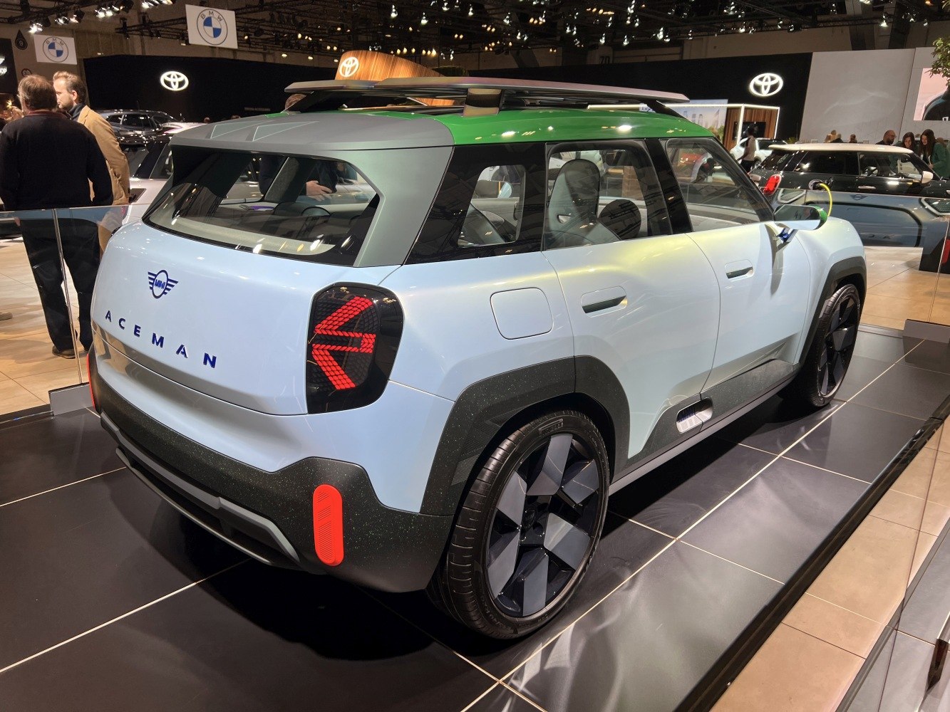 Futuristic rear design and Union Jack LED taillights on compact SUV.