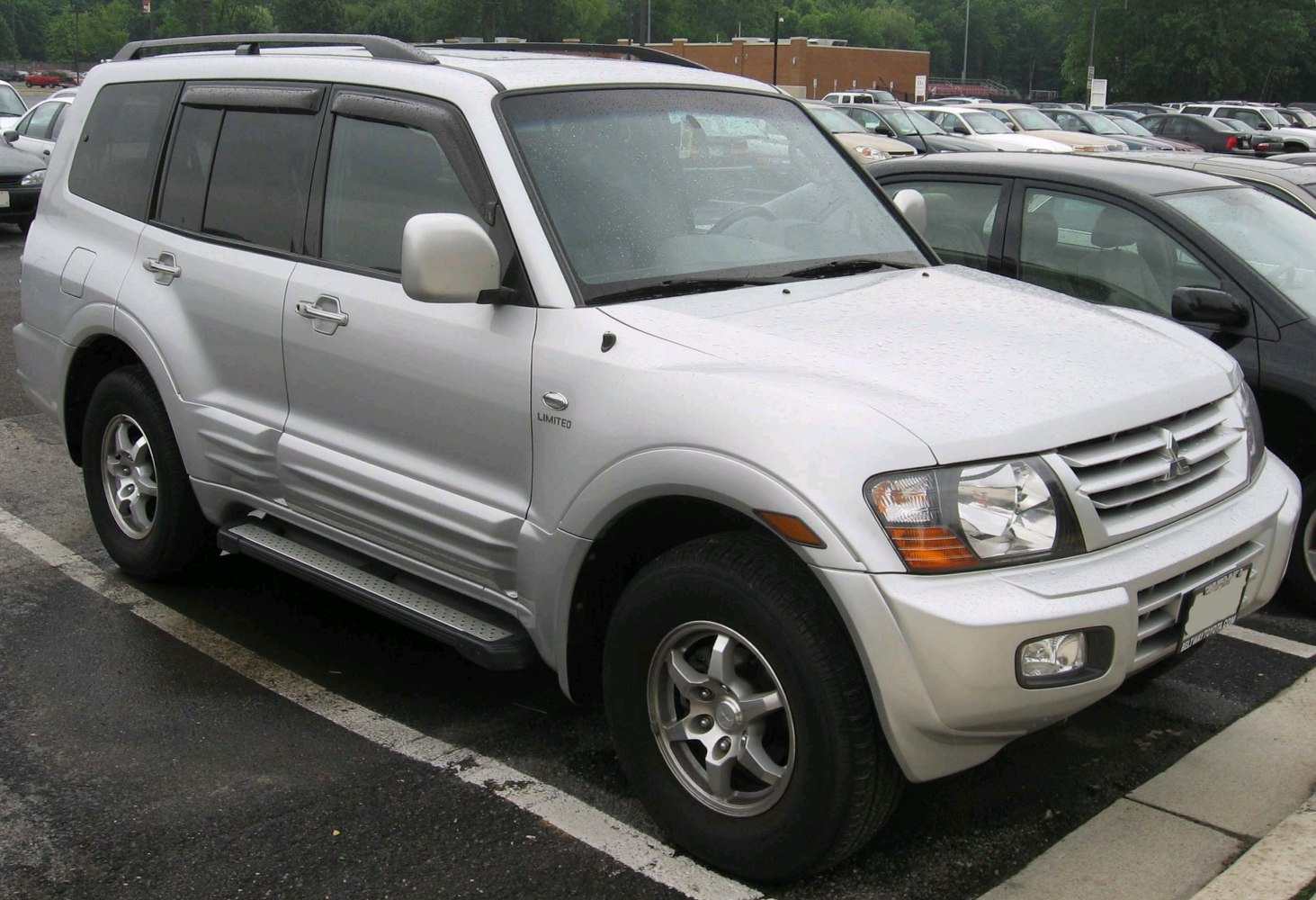 Silver SUV with side running boards and alloy wheels