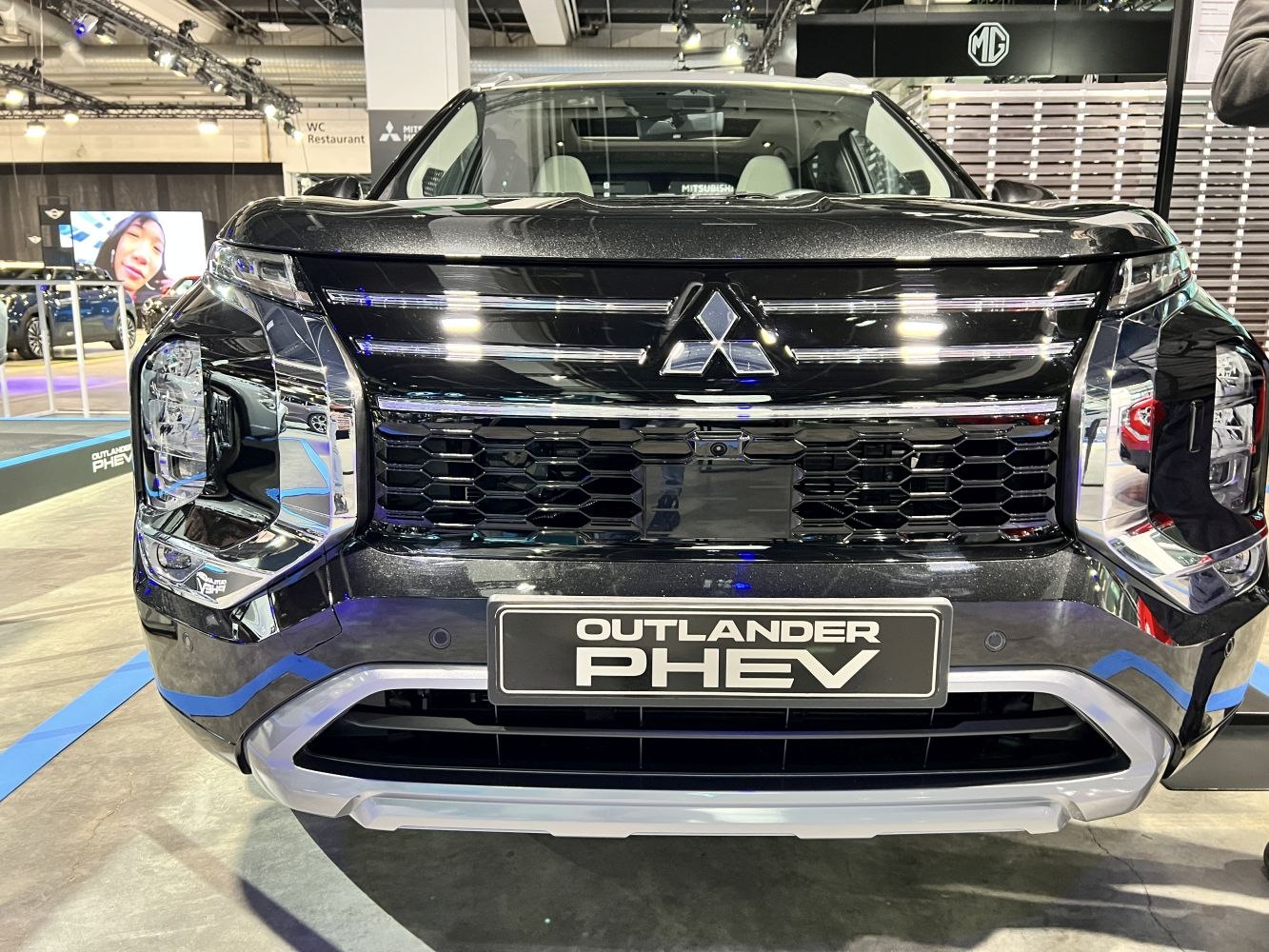 Front grille and LED headlights of a modern SUV