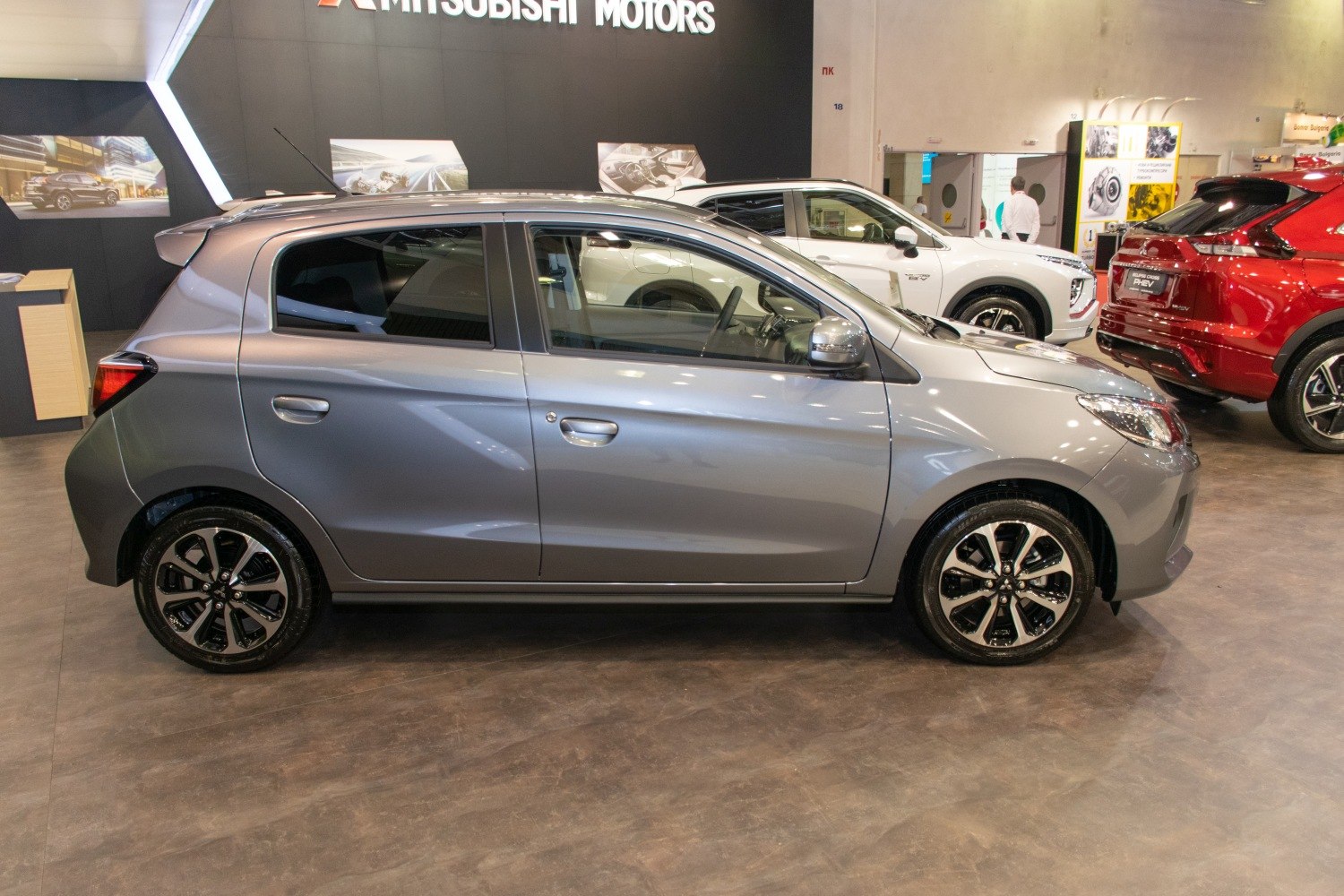 Silver compact hatchback side profile with alloy wheels