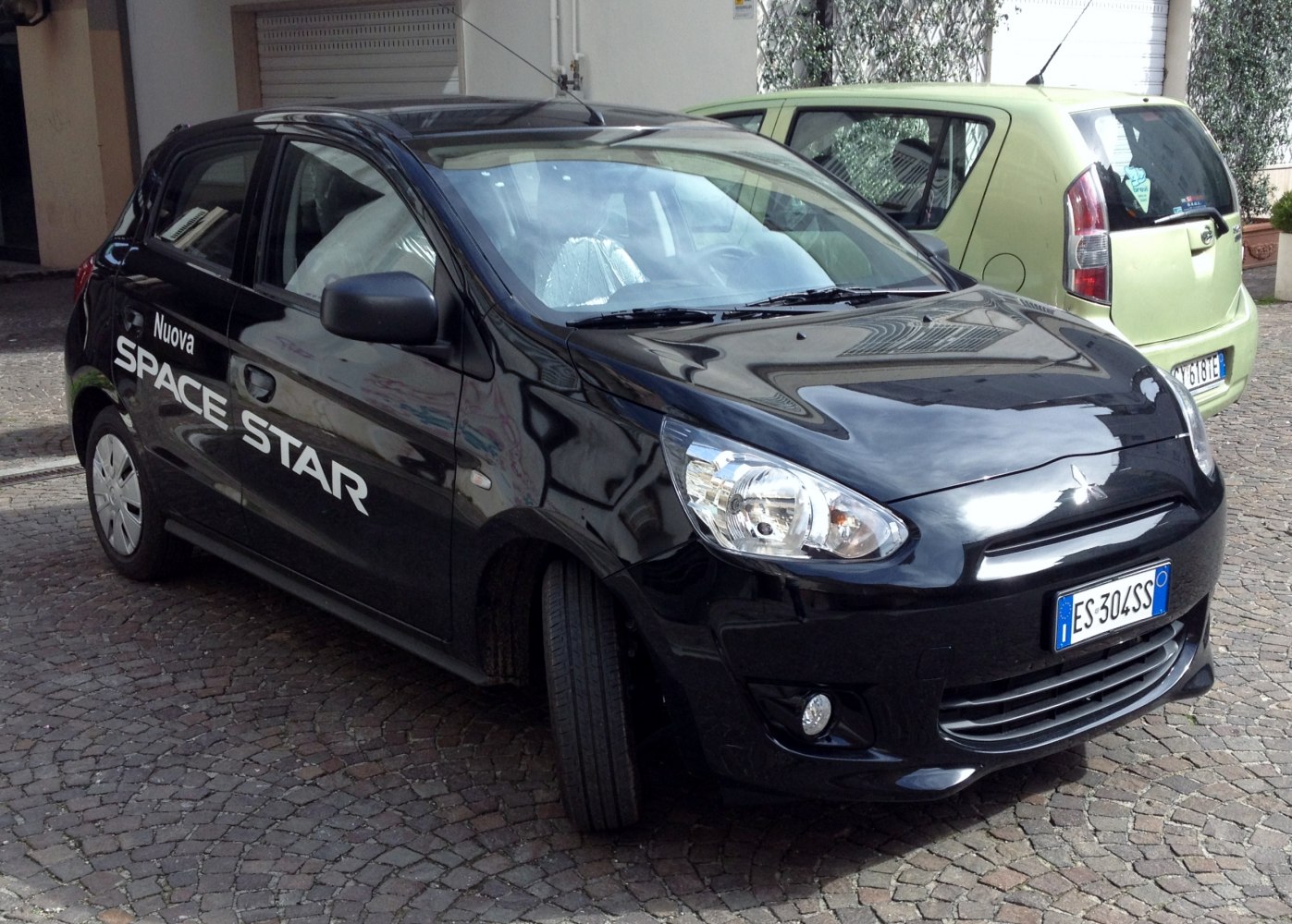 Front angle view with headlights and grille