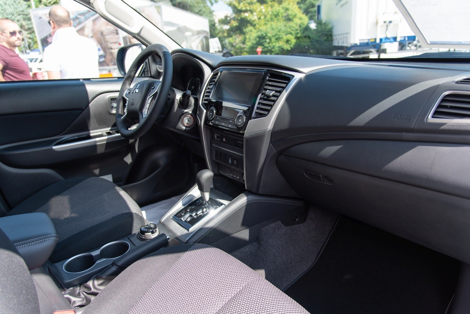 Dashboard and center console with automatic gear shift and infotainment screen