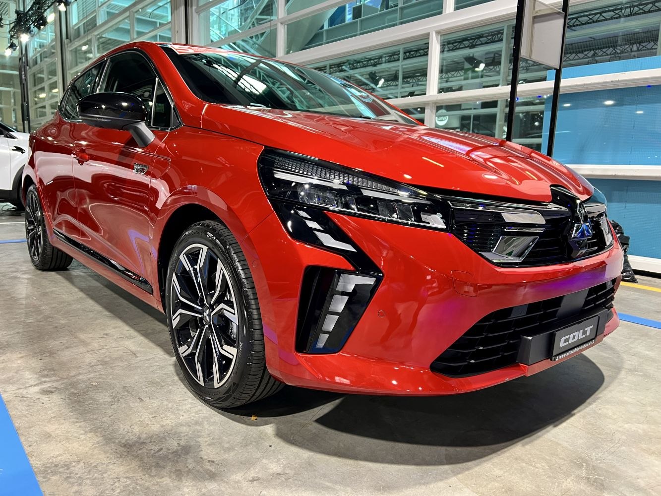 Sharp front fascia and stylish alloy wheels of a modern hatchback