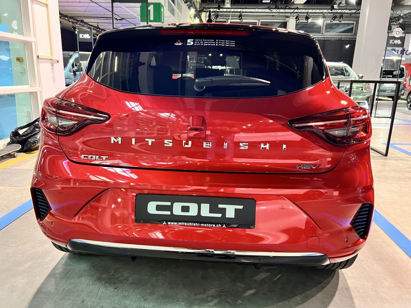 Rear view of hatchback with modern LED taillights and sleek tailgate