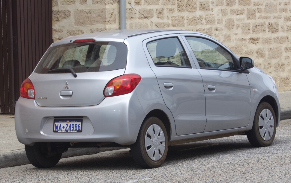 Silver hatchback showing rear and side view with distinct taillights