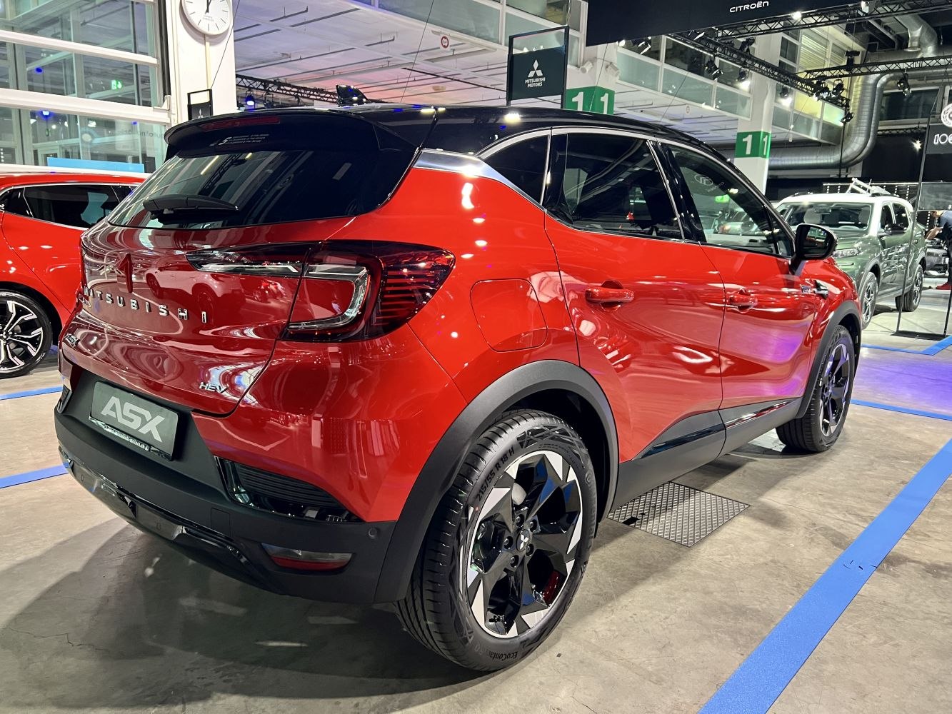 SUV rear and side view with sleek LED tail lights and dual-tone wheels