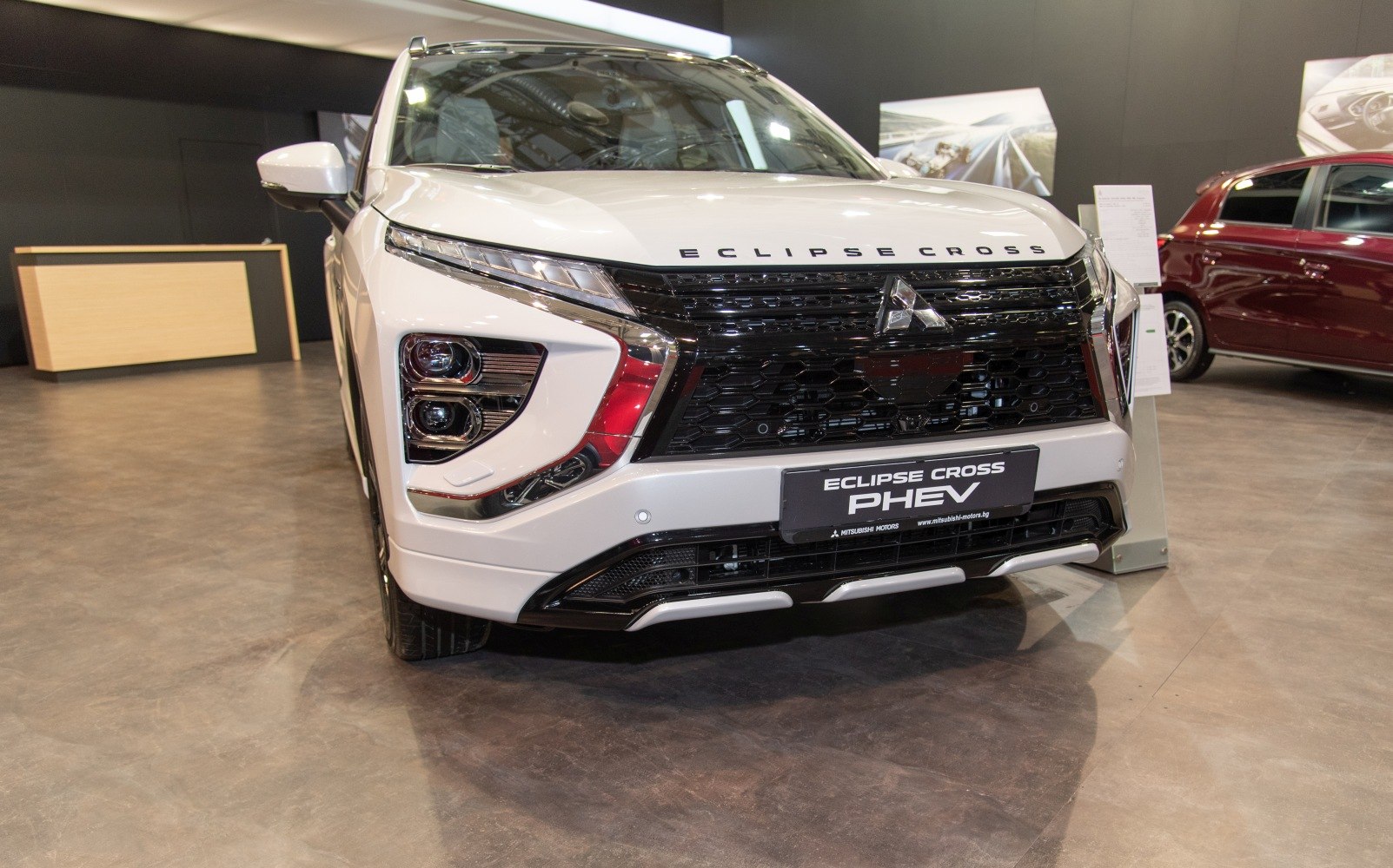 Front fascia with split headlights and bold grille design