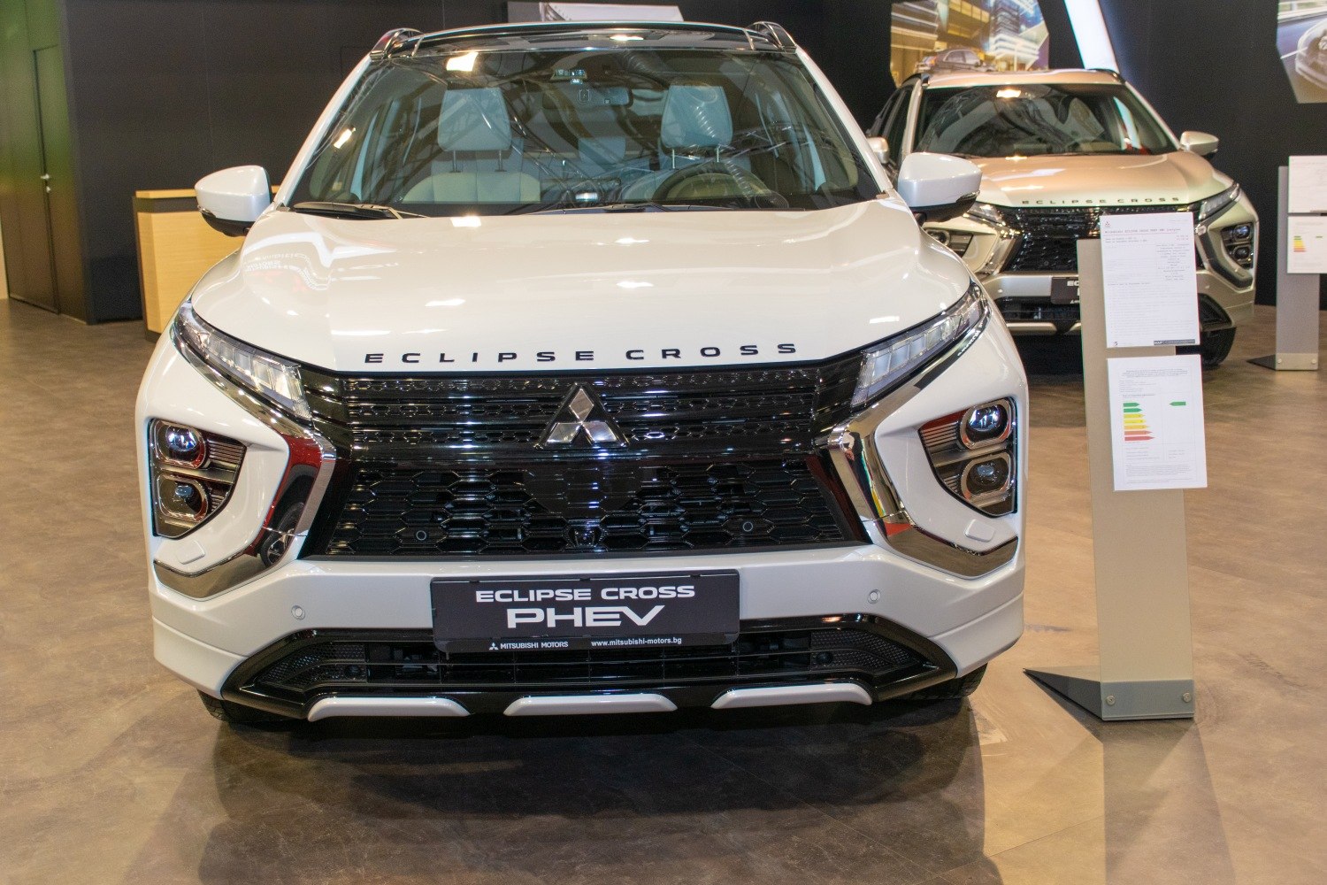Front grille and LED headlights of SUV facelift model